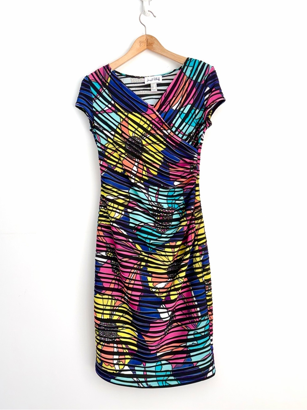 Joseph Ribkoff Abstract Floral Stretch Bodycon Dress - Size 6